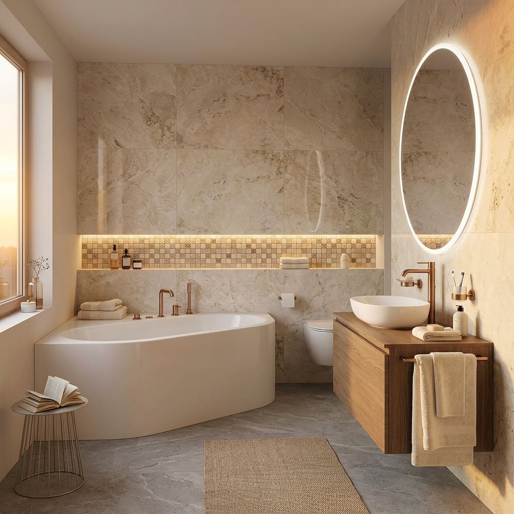 Łazienka spa z armaturą GROHE Essence Brushed Warm Sunset